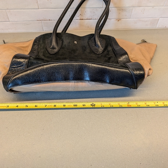 Pour La Victoire Large Maison Colorblock Tote in Tan Leather & Black Sue… - Picture 14 of 15